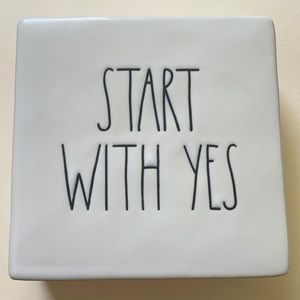 Rae Dunn desk weight decor